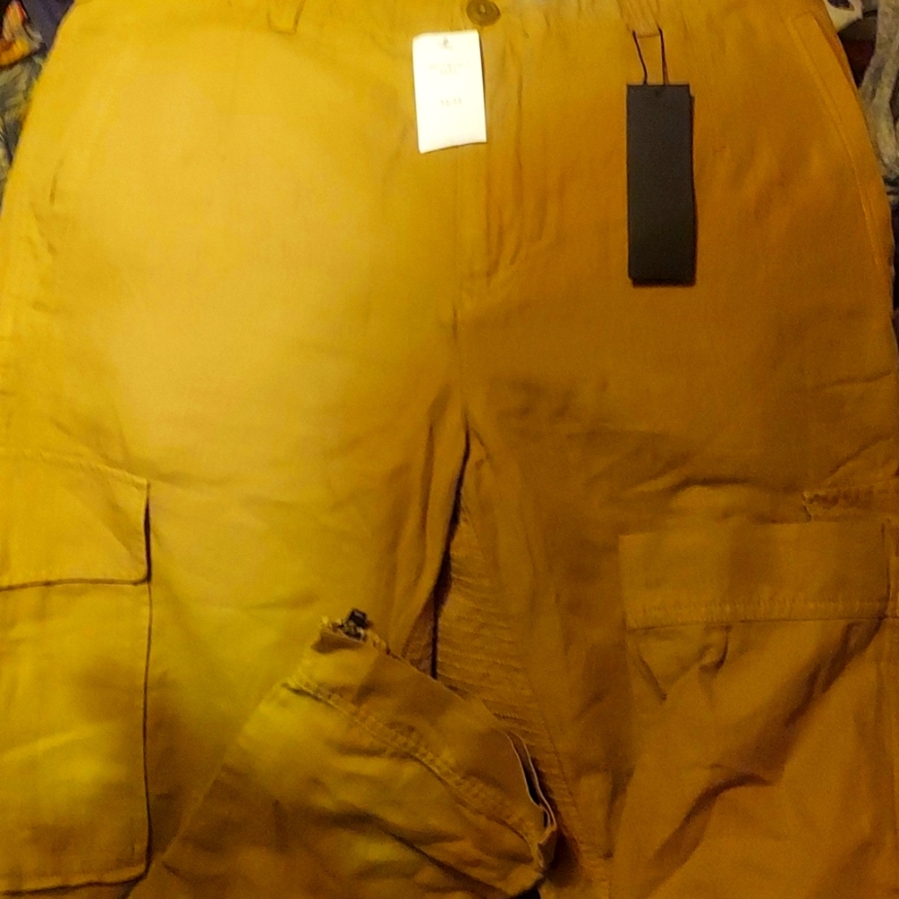 Nwt! funky embroidered utility cargo pants. linen / cotton blend. high vibes. - Picture 7 of 7